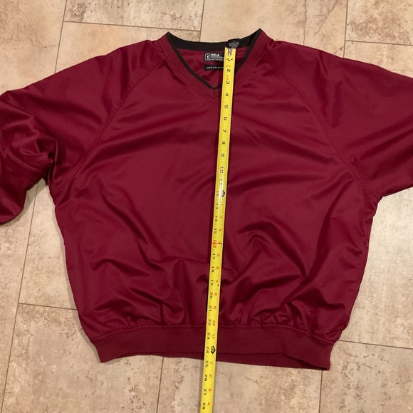 PGA Tour Mens Sz L Golf Pullover Maroon Long Sleeve V-Neck Zip Off Sleeve - Picture 9 of 13